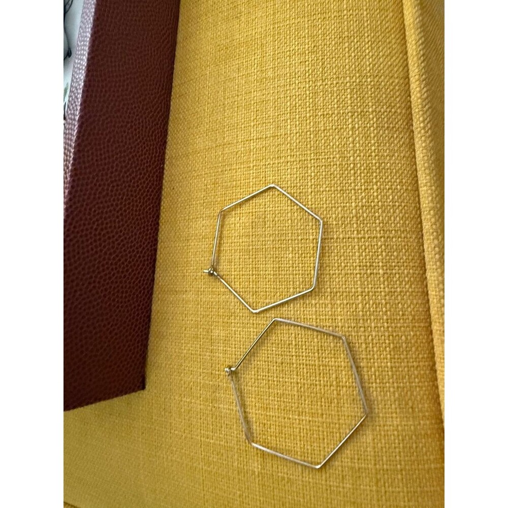 Wet seal y2k Unique hexagon earrings silver in color
